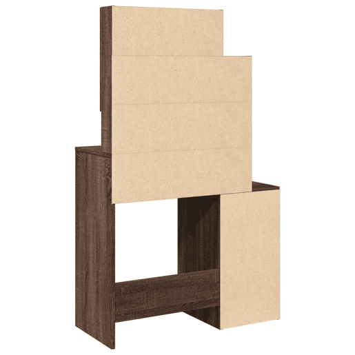 vidaXL Toucador com armário 80x35x132 cm cor carvalho castanho