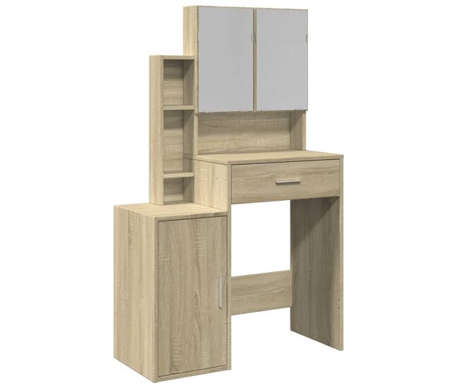 Vidaxl tocador con mueble roble sonoma 80x35x132 cm