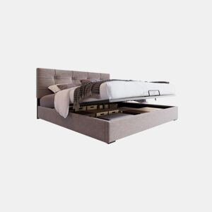 Cama de casal de veludo 140x200cm com armazenamento,cinza claro