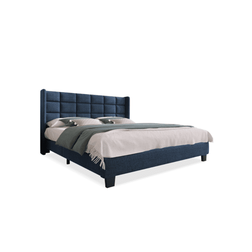 Cama de casal de linho 140x200cm,azul