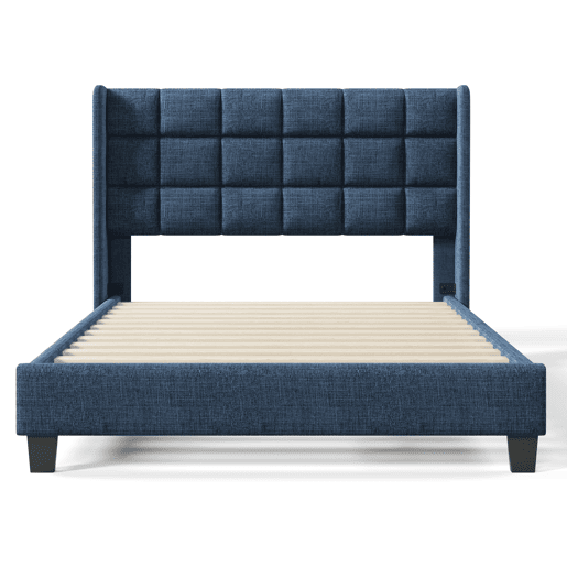 Cama de casal de linho 140x200cm,azul