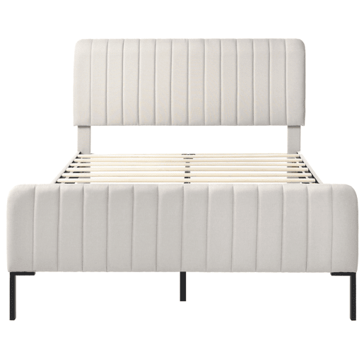 Cama de casal de linho 140x200cm,bege+cinzento