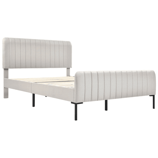 Cama de casal de linho 140x200cm,bege+cinzento