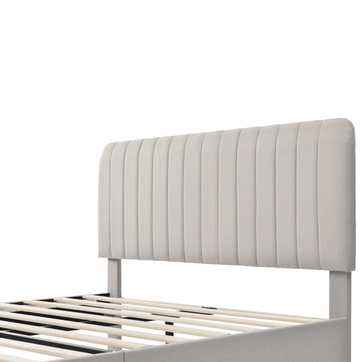Cama de casal de linho 140x200cm,bege+cinzento