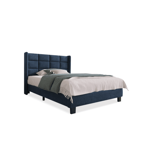 Cama de solteiro de linho 90x200cm,azul