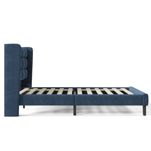 Cama de solteiro de linho 90x200cm,azul