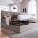 Cama de matrimonio de terciopelo con almacenaje Cama de matrimonio de terciopelo con almacenaje Gris Claro