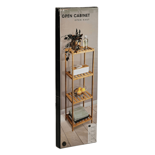 Prateleira de armazenamento Well Home Bamboo com 4 níveis Alt.110cm