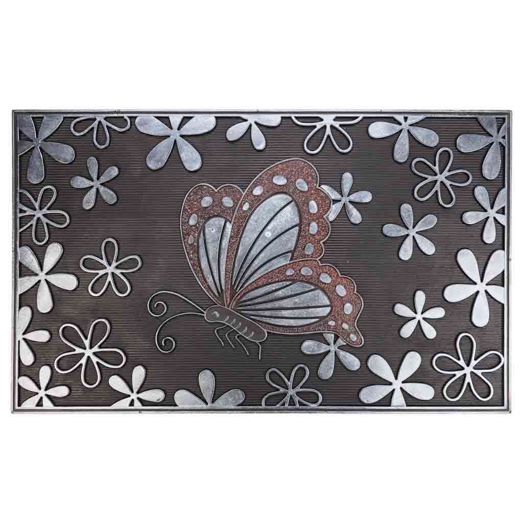 Felpudo de goma mariposa 45x75 cm