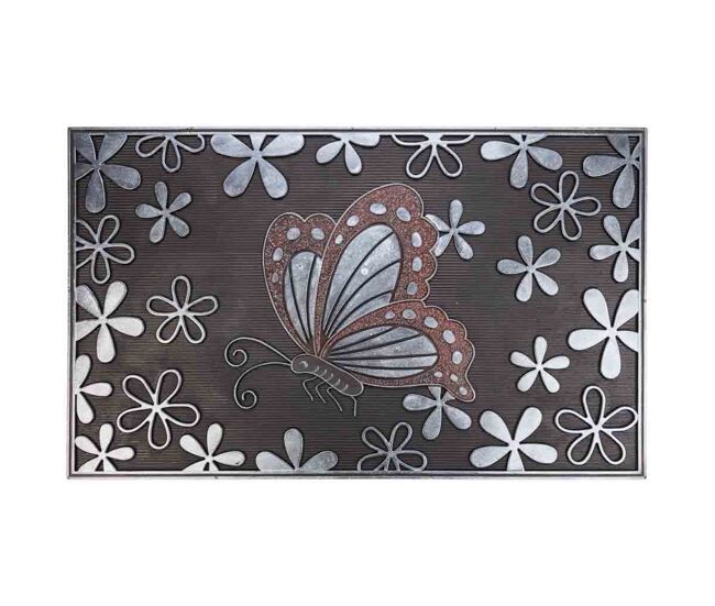 Felpudo de goma mariposa 45x75 cm