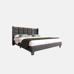 Cama de casal de linho 140x200cm,cinzento