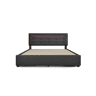 Cama de casal de linho 140x200cm com luz LED,4 gavetas,cinzento