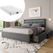 Cama de matrimonio de lino con 4 cajónes 150x208 Cama de matrimonio de lino con 4 cajónes 150x208 Gris