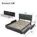 Cama de matrimonio de lino con 4 cajónes 150x208 Cama de matrimonio de lino con 4 cajónes 150x208 Gris