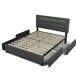 Cama de matrimonio de lino con 4 cajónes 150x208 Cama de matrimonio de lino con 4 cajónes 150x208 Gris