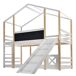 Litera cabaña infantil de madera maciza Litera cabaña infantil de madera maciza Natural/ Blanco