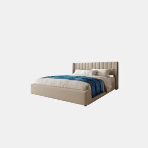 Cama de casal de linho 180x200cm com armazenamento,bege