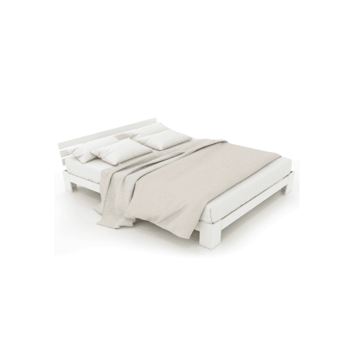 Cama de casal de madera de pino 140x200cm,branco