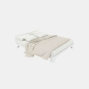 Cama de casal de madera de pino 140x200cm,branco