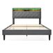 Cama de matrimonio de madera maciza Cama de matrimonio de madera maciza Gris
