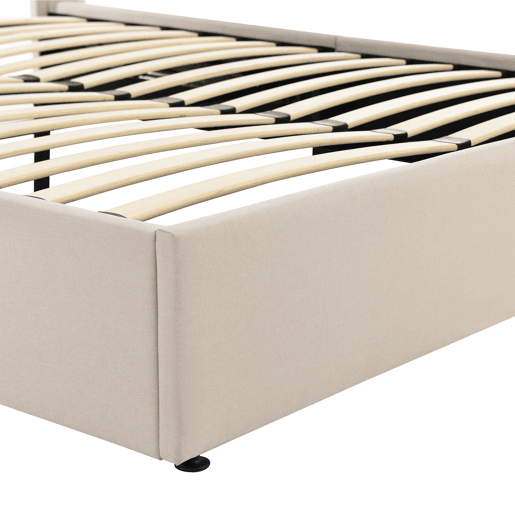 Cama de casal de linho 140x200cm com armazenamento,bege