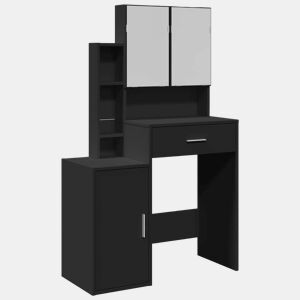 vidaXL Toucador com armário 80x35x132 cm cor preto