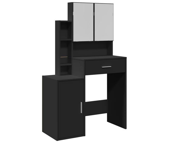 Vidaxl tocador con mueble negro 80x35x132 cm