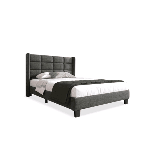 Cama de solteiro de linho 90x200cm,cinzento Cama de solteiro de linho 90x200cm,cinzento