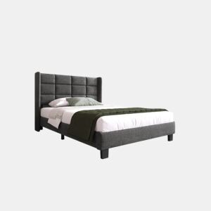 Cama de solteiro de linho 90x200cm,cinzento