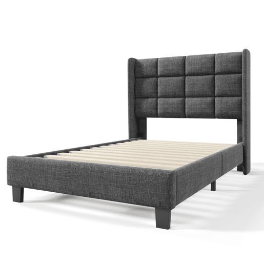 Cama de solteiro de linho 90x200cm,cinzento Cama de solteiro de linho 90x200cm,cinzento