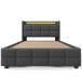 Cama individual de lino con 2 cajónes 94x220 Cama individual de lino con 2 cajónes 94x220 Gris