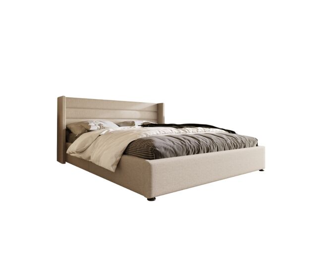 Cama de matrimonio de lino con almacenaje 172x214
