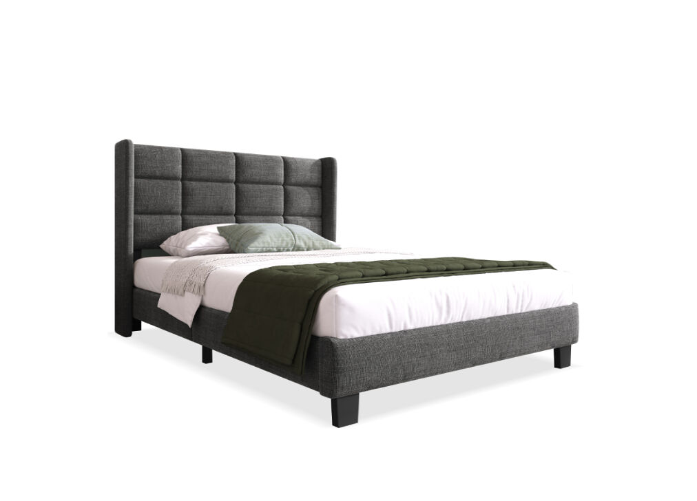 Cama individual de lino 90x200cm,gris