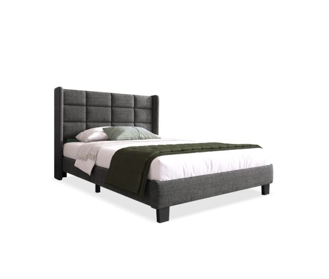 Cama individual de lino 90x200cm,gris