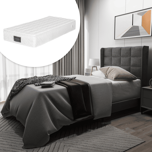 Cama de solteiro de linho 90x200cm,cinzento