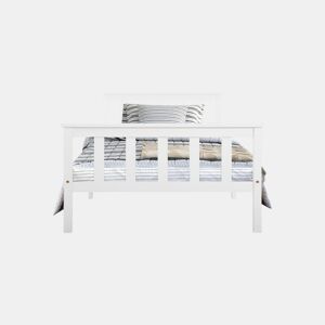 Cama de solteiro de madeira de pinho 90x200cm,branco