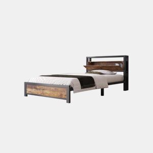 Cama de solteiro de metal 90x200cm,natural
