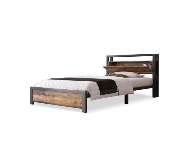 Cama individual de metal 90x200cm,natural