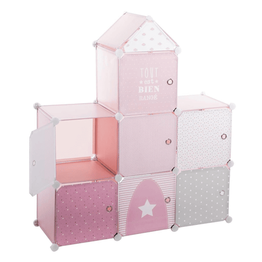 WELL HOME - Castelo de coluna de arrumação rosa 95,5x32x109cm