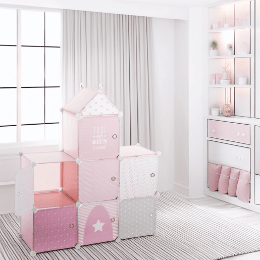 WELL HOME - Castelo de coluna de arrumação rosa 95,5x32x109cm