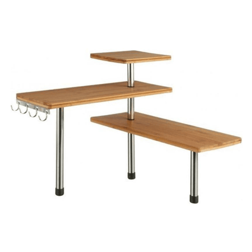 WELL HOME - Prateleira de canto em bambu para cozinha, compacta e elegante 45x43x38,5cm