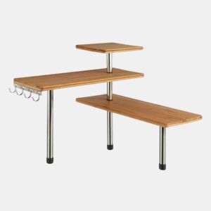 WELL HOME - Prateleira de canto em bambu para cozinha, compacta e elegante 45x43x38,5cm