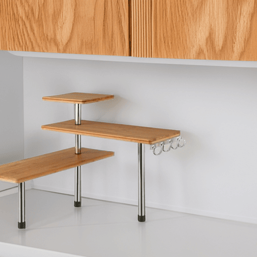 WELL HOME - Prateleira de canto em bambu para cozinha, compacta e elegante 45x43x38,5cm