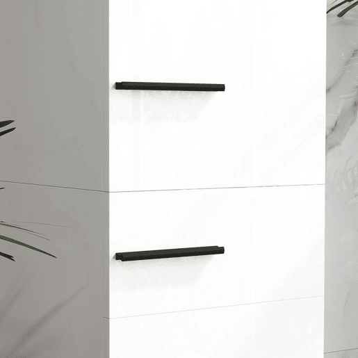 HOMCOM Coluna de Casa de Banho Armário Alto com Gaveta, 2 Portas e Prateleiras Ajustáveis, Móvel Auxiliar Moderno com Sistema Anti-tombamento 34x32x170 cm Branco