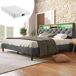Cama de matrimonio de madera maciza Cama de matrimonio de madera maciza Gris