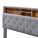 Cama de matrimonio de madera maciza Cama de matrimonio de madera maciza Gris