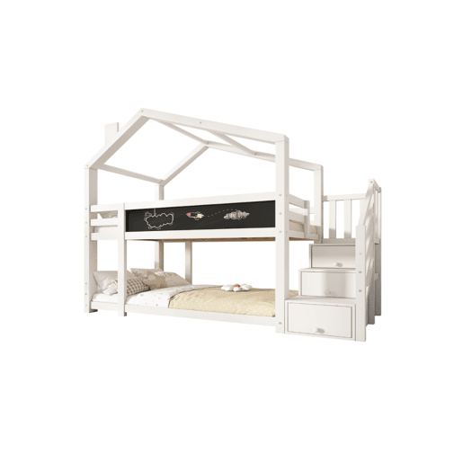Beliche,cama-casa de panel de partÃculas 90x200cm,branco Beliche,cama-casa de panel de partÃculas 90x200cm,branco