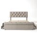 Cama de matrimonio de lino con 4 cajones Cama de matrimonio de lino con 4 cajones Natural