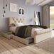 Cama individual de lino con 2 cajones Cama individual de lino con 2 cajones Natural