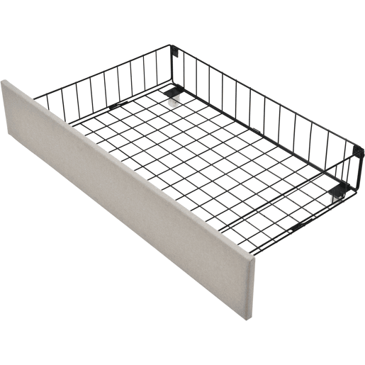 Cama de solteiro de linho 90x200cm com 2 gavetas,natural